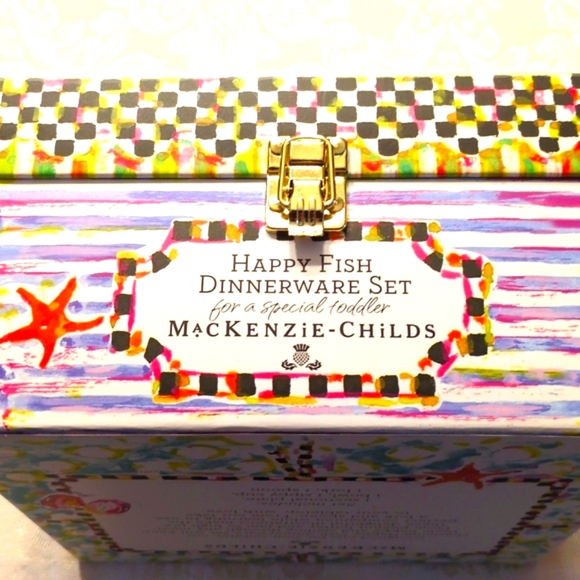 NWT MacKenzie-Childs Toddler Happy Fish Dinnerware Set - Picture 7 of 9